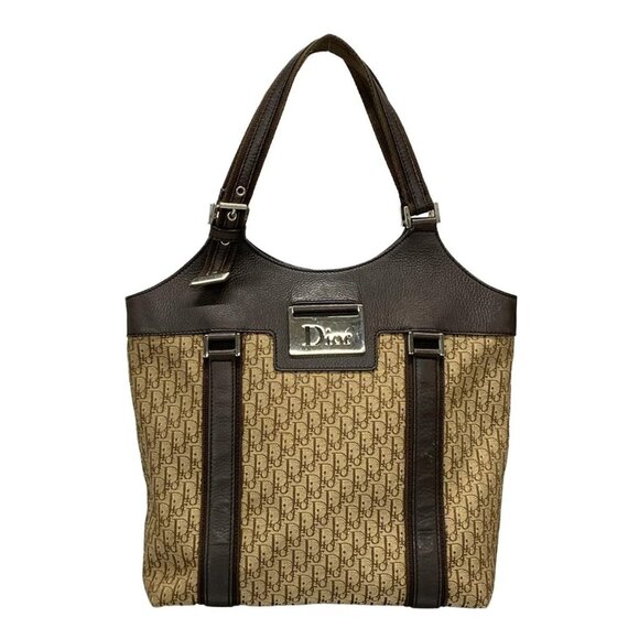 Auth DIOR/ChristianDior Street Chic, Trotter JCF44960 Beige Dark Brown Jacquard - Picture 1 of 15